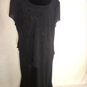 Positive Attitude Dress Size 18 Black Sequence One Piece Lined Vintage